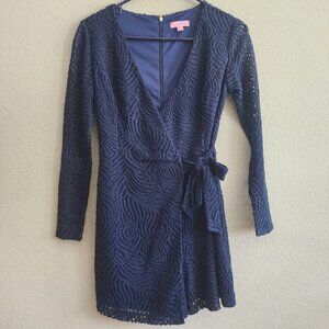 Lilly Pulitzer Romper Womens XS Lace Long Sleeve Wrap 30688